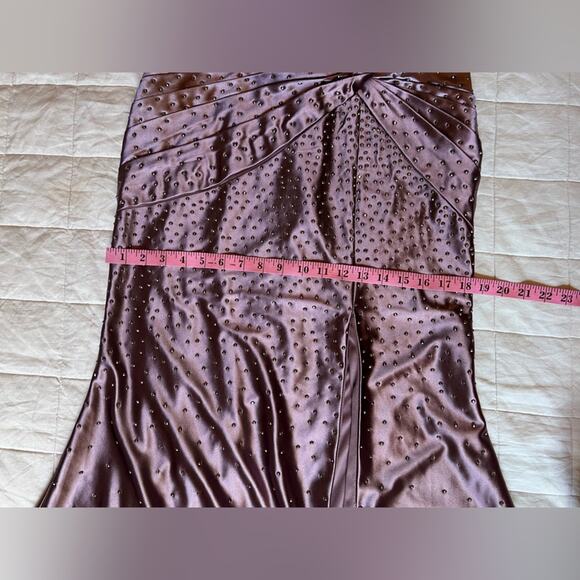 Camille La Vie Purple Mauve Studded Trumpet Formal Dress w/ High Leg Slit - 8 - Picture 12 of 16